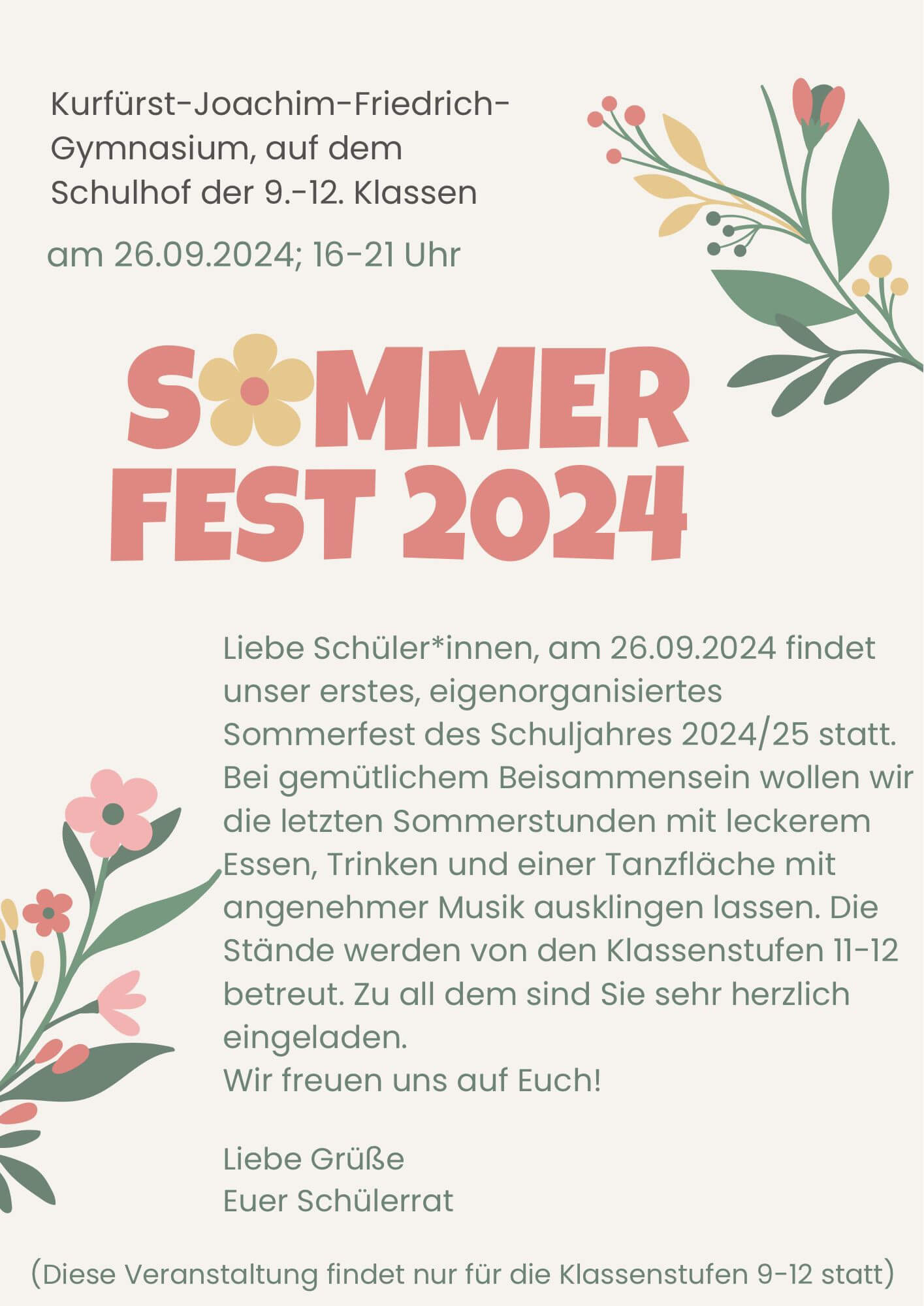 Sommerfest 2024 – verschoben!!